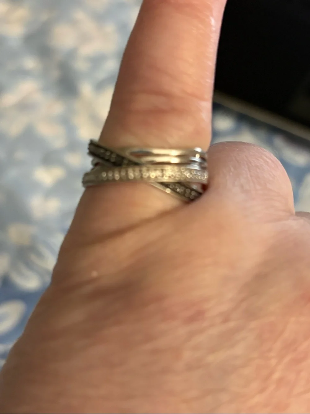 Kay Jewelers Silver Crisscross Pave Ring